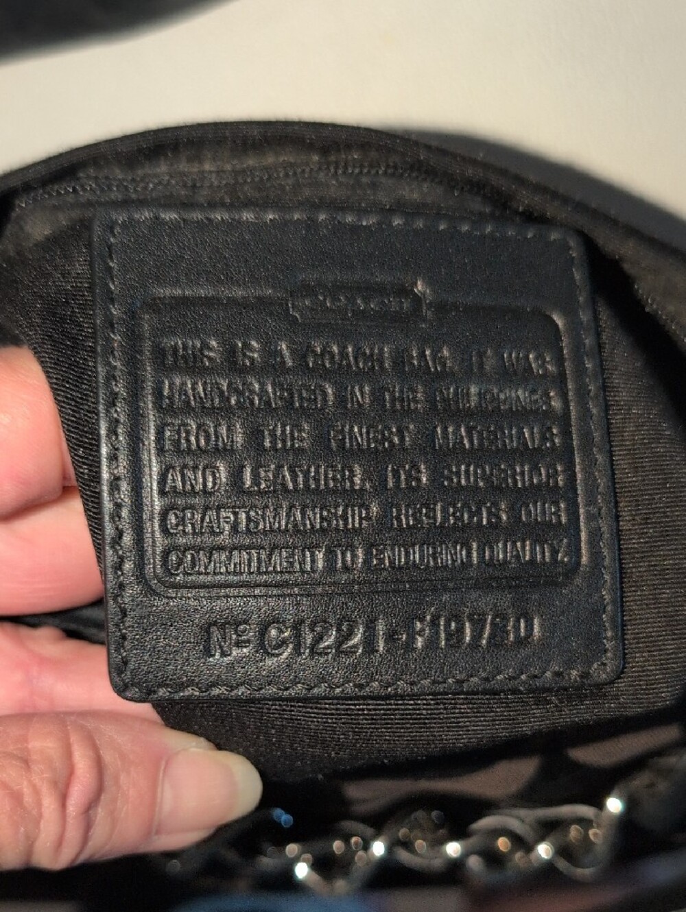 Coach Canvas Leather With Coach Circle Chain - F19730 Vintage - Picture 12 of 14